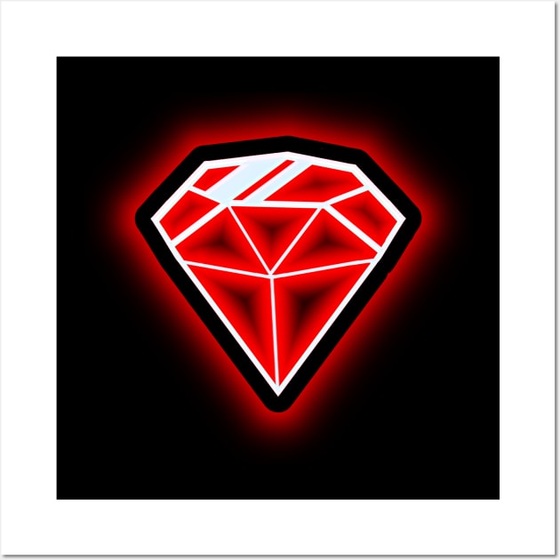 Red Diamond Wall Art by CazzyShop